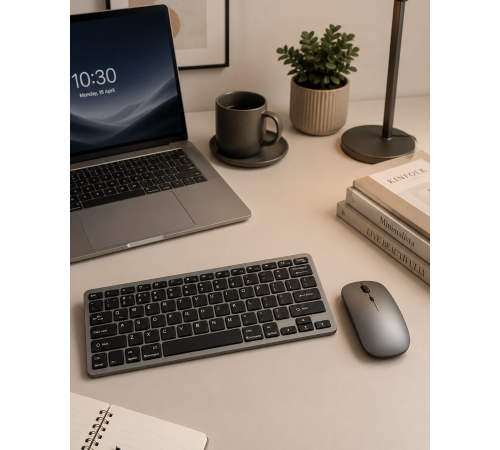 Kablosuz Bluetooth Klavye Mouse Seti Şarjlı Tablet Laptop Uyumlu