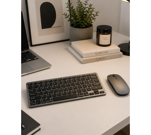 Sessiz Kullanım Sunan Bluetooth Klavye Mouse Seti Çoklu Cihaz Uyumlu