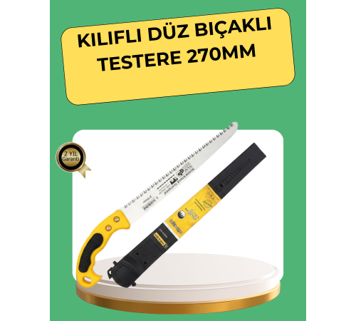 Kılıflı Budama Bahçe Testeresi 270 mm Düz Bıçaklı