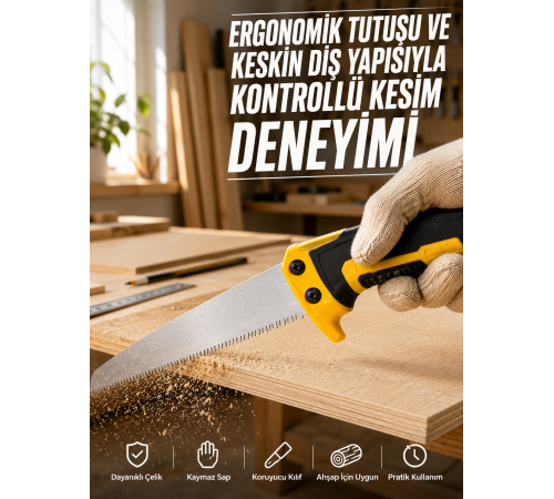 Düz Bıçaklı Budama Testeresi Kılıflı Güvenli Tasarım