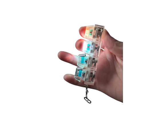 Mekanik Klavye Anahtarlık Işıklı Stres Giderici Klik Tuş Oyuncağı Renkli Fidget