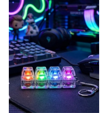 Mekanik Klavye Anahtarlık Işıklı Stres Giderici Klik Tuş Oyuncağı Renkli Fidget