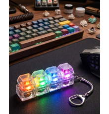 Işıklı Mekanik Tuş Anahtarlık Klik Sesli Stres Oyuncağı Fidget