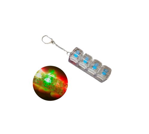 Işıklı Mekanik Tuş Anahtarlık Klik Sesli Stres Oyuncağı Fidget