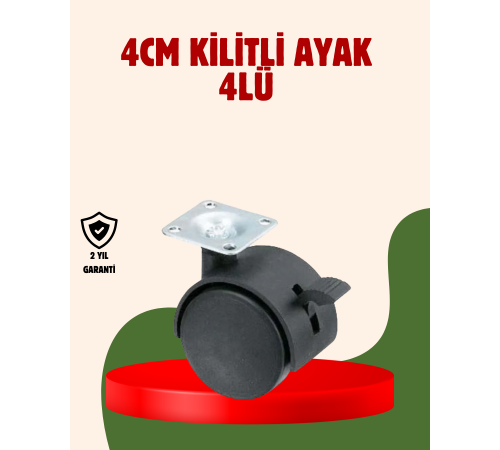 Kilitli 4 cm Tekerlek Ayak 4’lü Set Zemin Koruyucu
