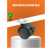 Kilitli Mini Tekerlek Ayak 4 cm 4’lü Set