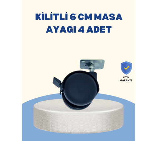 Kilitli Mobilya Tekerleği 6 cm 4’lü Kolay Kurulum