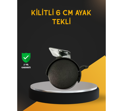 Kilitli 6 cm Masa Ayağı Tekli Döner Tekerlek