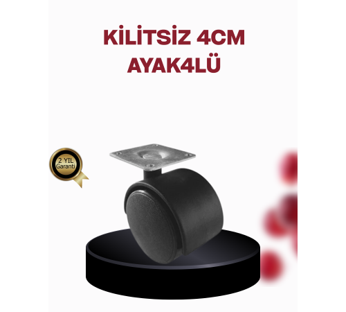4 cm Döner Ayak Kilitsiz 4 Adet Mobilya ve Sehpa Ayağı