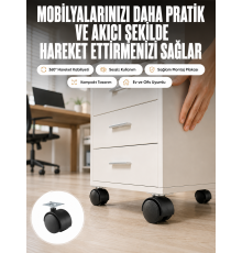 Kilitsiz 4 cm Tekerlek Ayak 4’lü Set Sessiz ve Dayanıklı