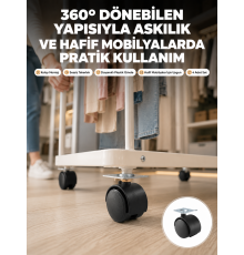 4 cm Kilitsiz Tekerlek Ayak Seti Zemin Koruyucu