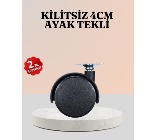 4 cm Kilitsiz Mobilya Ayağı Tekli Kolay Dönen Masa ve Sehpa Ayağı