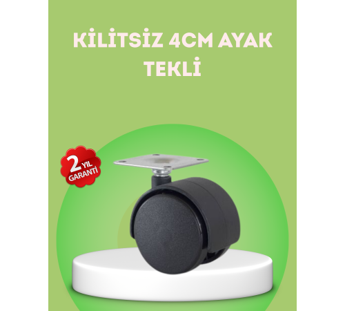 4 cm Kilitsiz Mobilya Ayağı Tekli Kolay Dönen Masa ve Sehpa Ayağı
