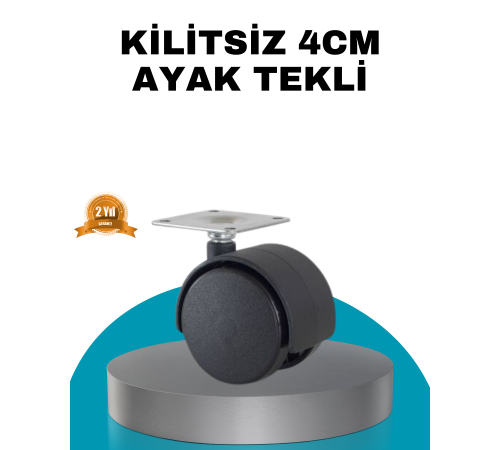 4 cm Kilitsiz Mobilya Ayağı Tekli Kolay Dönen Masa ve Sehpa Ayağı