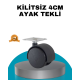 4 cm Kilitsiz Mobilya Ayağı Tekli Kolay Dönen Masa ve Sehpa Ayağı