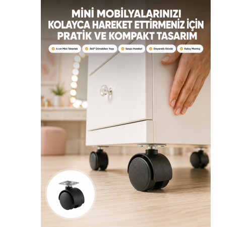 Kilitsiz 4 cm Mobilya Ayağı Tek Adet Pratik ve Dayanıklı