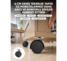 Kilitsiz 6 cm Tekerlek Ayak Tek Adet