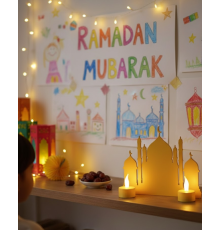 3D Cami Masa Üstü Dekor 2 Pilli LED Mumlu Hediye Set