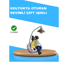 Romantik Çift Temalı Dekoratif Masa Lambası Yumuşak LED Işık