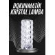 Kristal Lamba Masa Lambası Şarjlı Masa Lambası Dokunmatik Sensör Usb Şarjlı