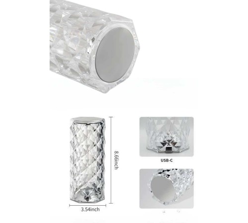 Yeni Nesil Modern Kristal Masa ve Gece Lambası Dokunmatik Renk Değiştirebilen