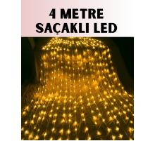 4 Metre Icicle Şelale Led Yılbaşı Perde Işık Sıcak Ambiyans