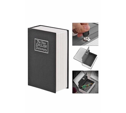Kitap Görünümlü Gizli Kasa Büyük Boy Anahtarlı Kilitli Para Kasası