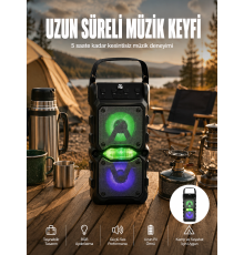 Taşınabilir Kablosuz Bluetooth Hoparlör Uzun Pil Ömrü Led Işıklı Yeni Nesil