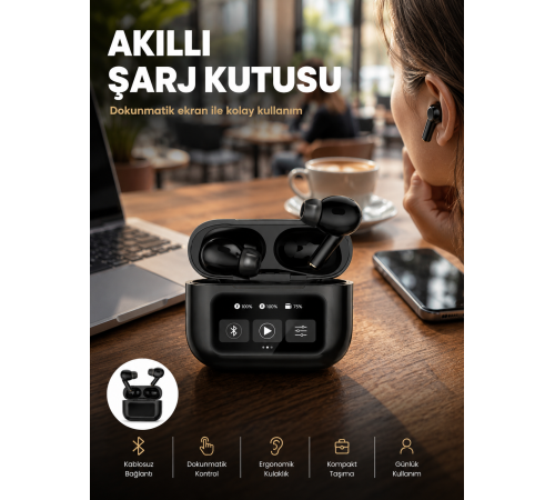 Kablosuz Bluetooth Kulaklık Pro Yeni Nesil Dokunmatik Kontrol Yeni Nesil