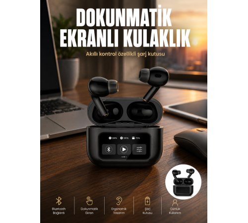 Yeni Nesil Pro Ekranlı Bluetooth Kulaklık 5.0 Bluetooth Yeni Nesil