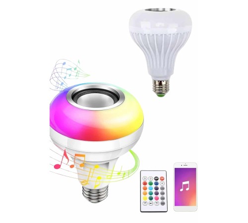 Bluetooth Hoparlör Akıllı Rgb Led Işık Renk Değiştirme Ses Bombası Ampül Görünümlü