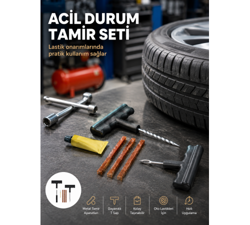 Acil Durumların Kurtarıcısı Çok Amaçlı Lastik Tamir Seti