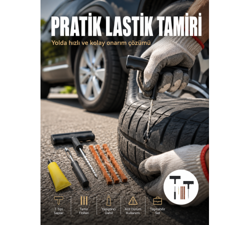 Otomobil Motosiklet Bisiklet İçin Güvenli Lastik Tamir Kiti