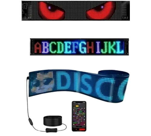16x96 LED Yazı Paneli 60 cm Esnek RGB Işıklı Programlanabilir Ekran