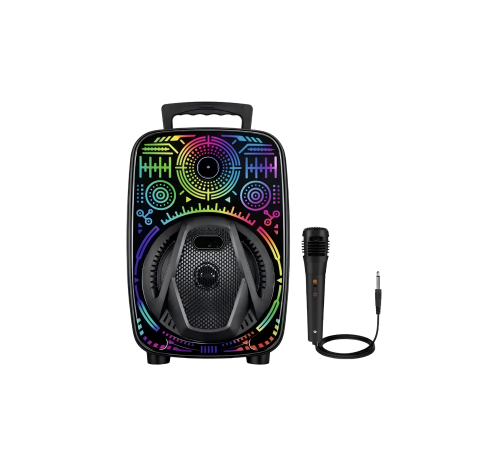 Taşınabilir Bluetooth Speaker Mikrofonlu RGB Işıklı Karaoke Ses Sistemi