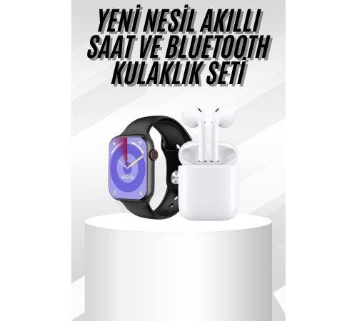 Yeni Nesil Akıllı Saat Ve Kulaklık Seti Gümüş Kasa Zarif Tasarım Çok Fonksiyonlu