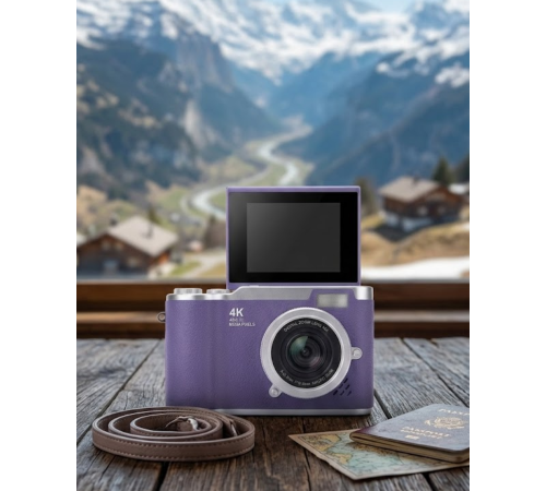 Vlog Kamera 4K Video 48 MP Otomatik Odaklı Flip Ekranlı