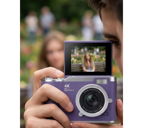 4K Dijital Kamera 48 MP Flip Ekran Vlog ve Fotoğraf Makinesi