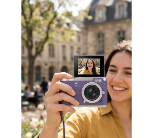 4K Dijital Kamera 48 MP Flip Ekran Vlog ve Fotoğraf Makinesi