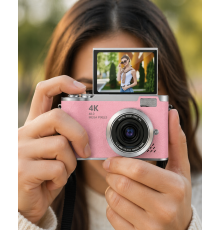 48 MP Vlog Kamera 1080P Video Flip Screen Uzun Pil Ömrü Selfie Kamera
