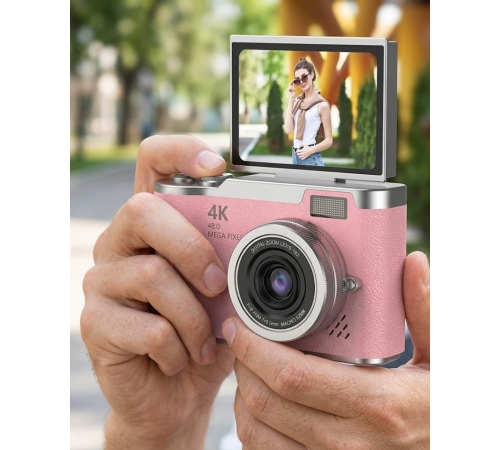 48 MP Dijital Kamera Flip Ekran 18x Zoom Vlog Selfie Kamera