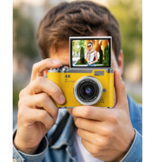 48 MP 4K Dijital Kamera Flip Ekranlı Vlog Selfie Çekim Profesyonel Fotoğraf Makinesi