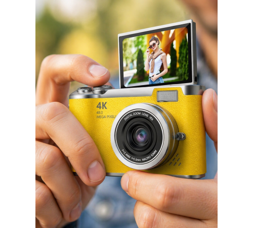 Yüksek Çözünürlüklü 48 MP Kamera 4K Video Çekim Selfie Vlog Fotoğraf Makinesi