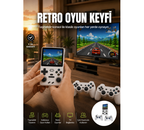 Taşınabilir El Konsolu Kablosuz Gamepadli Yeni Nesil