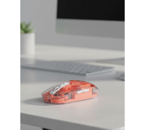 Bluetooth ve USB Destekli Kablosuz Şeffaf Mouse Sessiz Kullanım