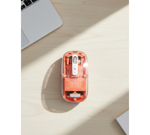 Bluetooth ve USB Destekli Kablosuz Şeffaf Mouse Sessiz Kullanım