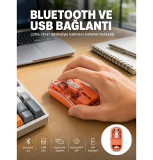 Kablosuz Bluetooth Mouse Şık ve Sessiz Ofis Tasarımı Yeni Nesil