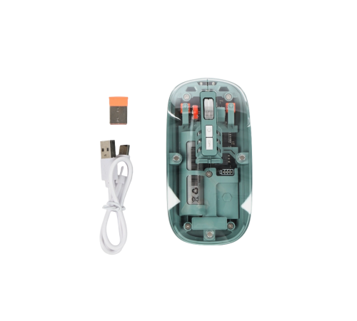 Bluetooth ve 2.4G USB Destekli Pilli Kablosuz Şeffaf Mouse