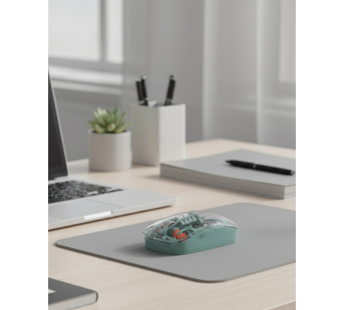 Bluetooth ve 2.4G USB Destekli Pilli Kablosuz Şeffaf Mouse
