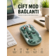 Pilli Kablosuz Mouse Bluetooth ve USB Uyumlu Sessiz Tıklama Yeni Nesil